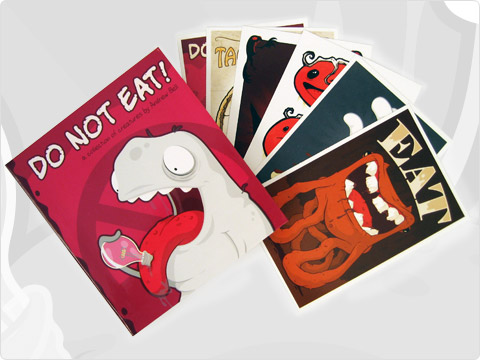 book with postcards